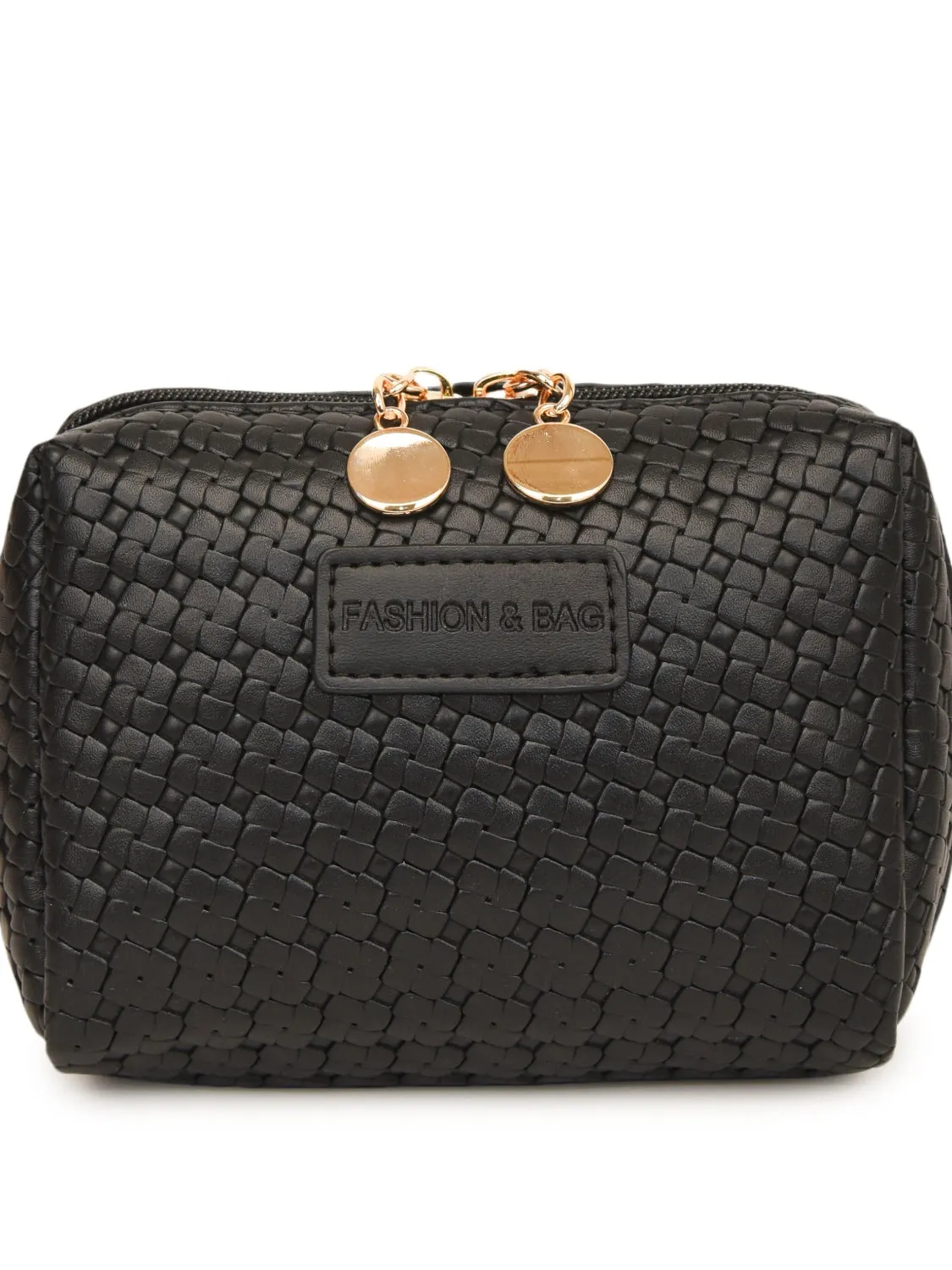 Elegant PU woven leather clutch