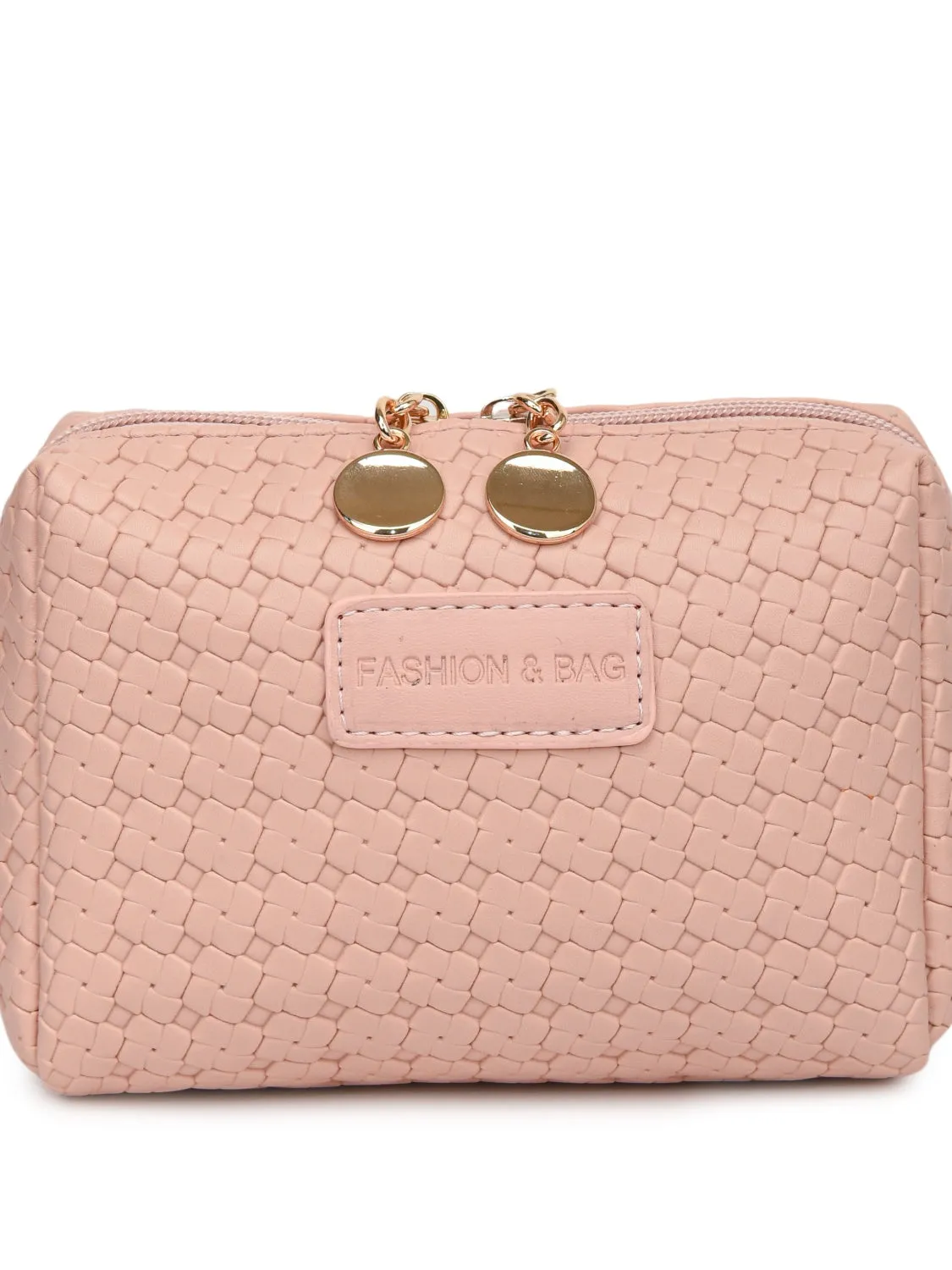 Elegant PU woven leather clutch
