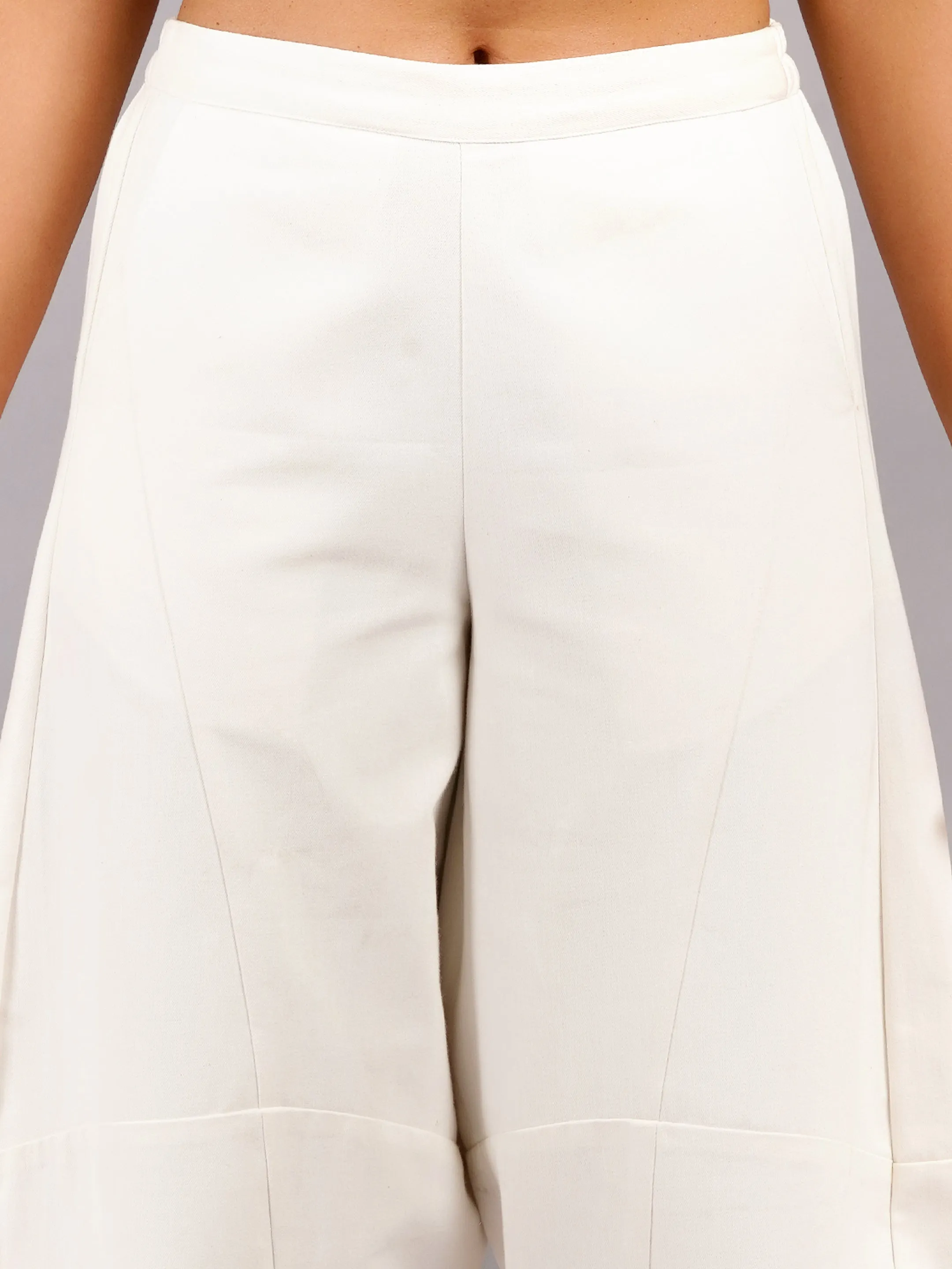 Elegant White Denim Boho Pants For Women