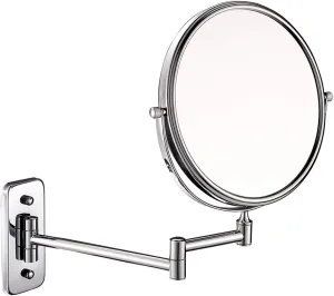 ELTOX Wall-Mounted Folding Vanity Mirror,Beauty Mirror 8-inch Bathroom Cosmetic Mirror,5X Double-Sided Mirror,360 Rotation (Size : 5 Times Magnification)
