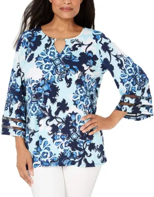 Embellished Bell Sleeve Top (Atlantic Point, S)