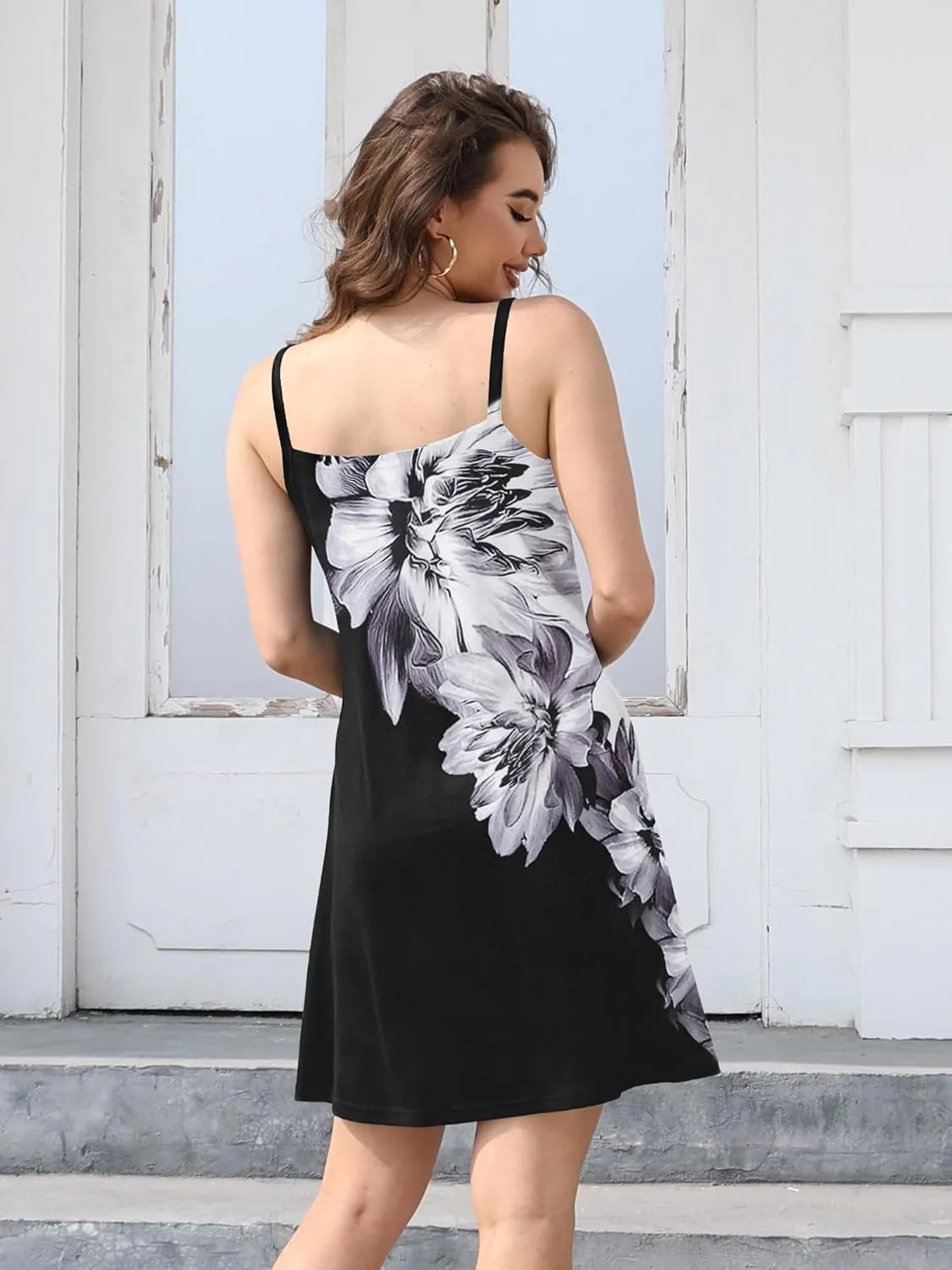 ETCYY Women's Summer Dresses 2025 Casual Sleeveless V Neck Loose Cover Up Beach Sundresses with Pockets