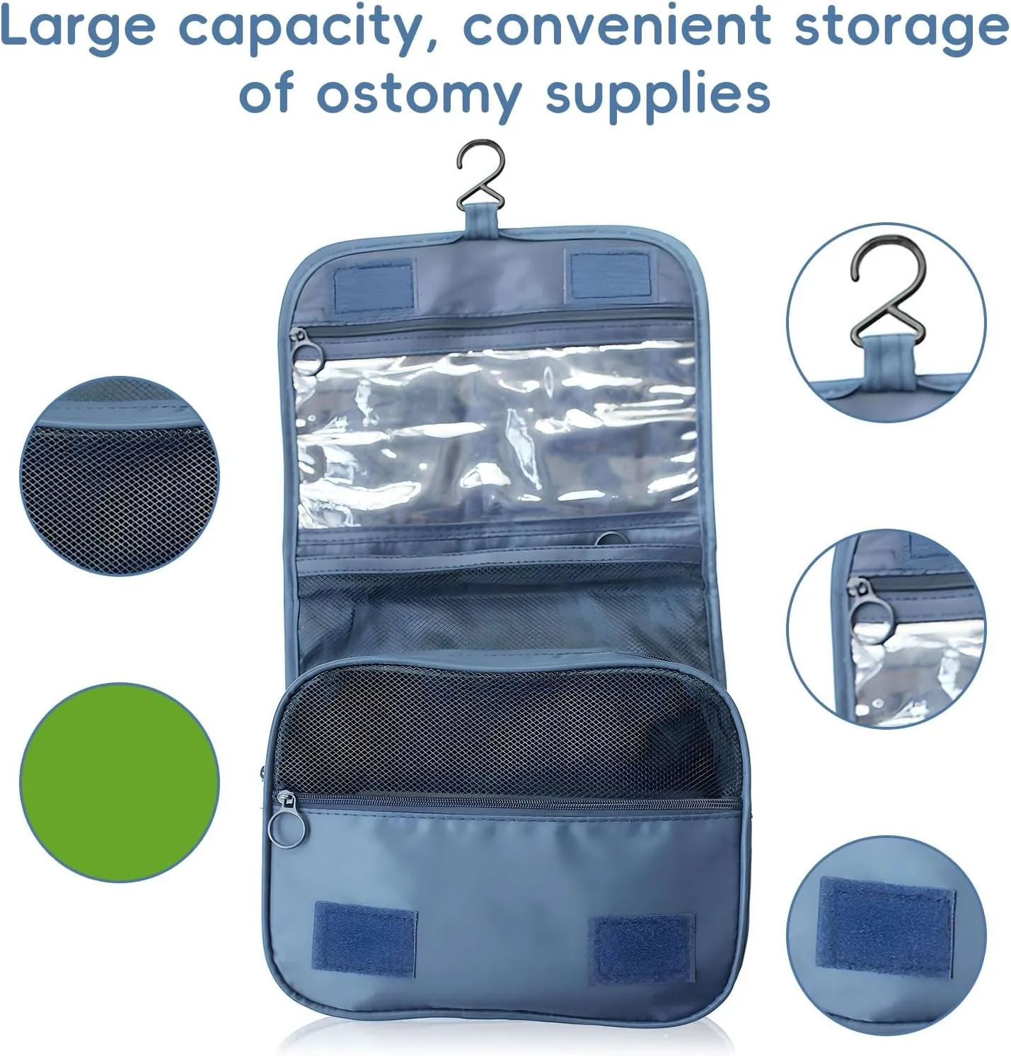 Exquisite Travel Bag for Ostomy and Colostomy Supplies - The Ultimate Choice for Post - Surgery Individuals, Featuring Hanging Setup and Stylish Covers Tailored for Women (Gray)