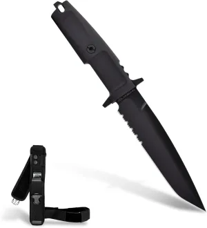 Extrema Ratio - Col Moschin (Black) Fixed Blade Knife, Böhler N690 Steel Blade 58 HRC, Black Burnished Finish, Ergonomic Handle, Durable and Versatile, Premium Italian Craftsmanship