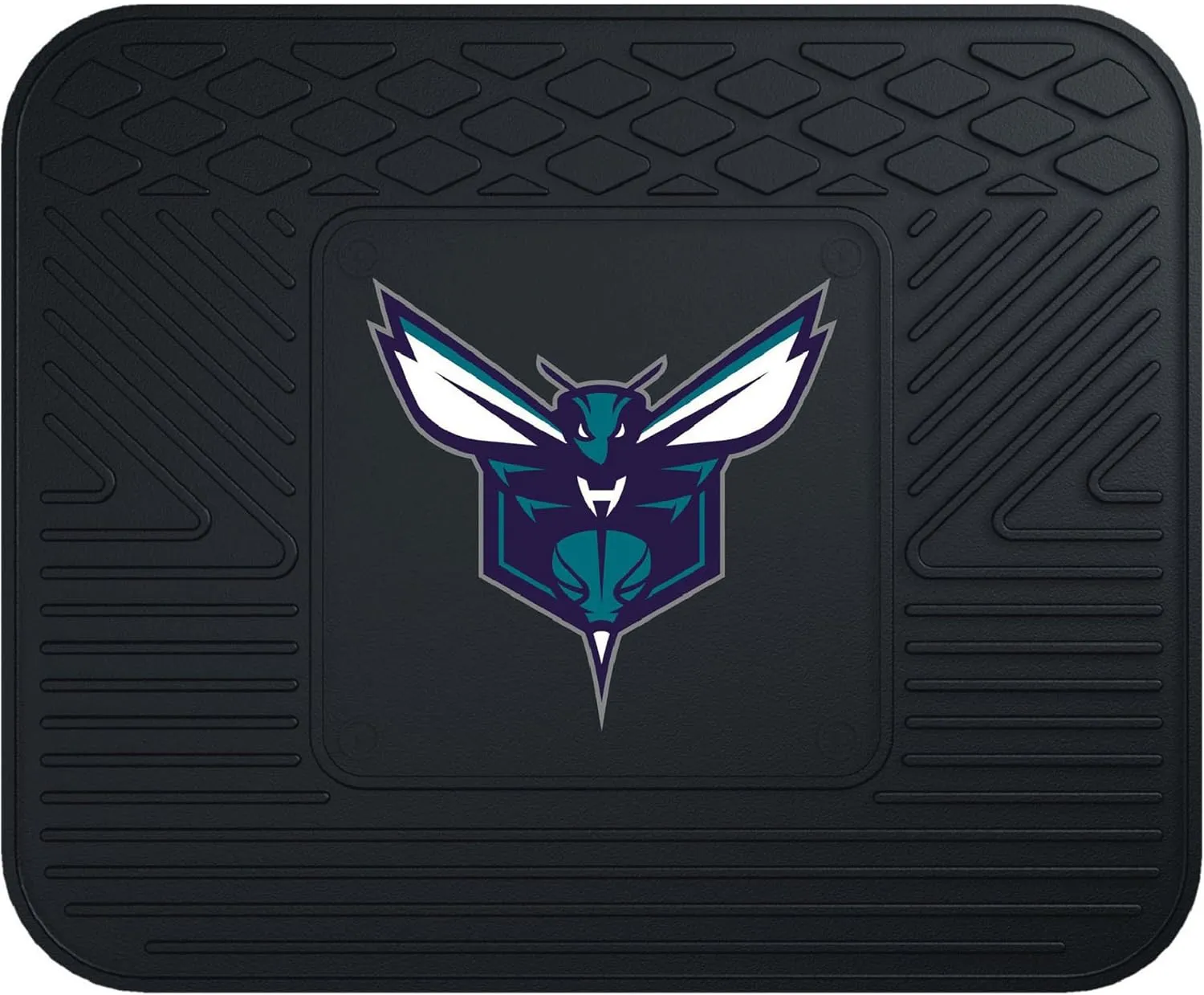 FANMATS 10027 Charlotte Hornets Back Row Utility Car Mat - 1 Piece - 14in. x 17in., All Weather Protection, Universal Fit, Molded Team Logo