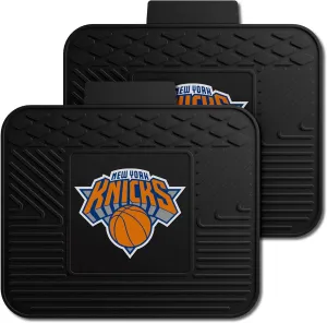 FANMATS 12382 NBA New York Knicks Back Row Utility Car Mats - 2 Piece Set, 14in. x 17in., All Weather Protection, Universal Fit, Deep Resevoir Design, Molded Team Logo