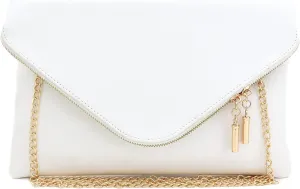 FashionPuzzle Oversized Envelope Clutch Evening Bag with Chain Strap