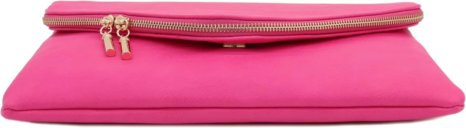 FashionPuzzle Oversized Envelope Clutch Evening Bag with Chain Strap