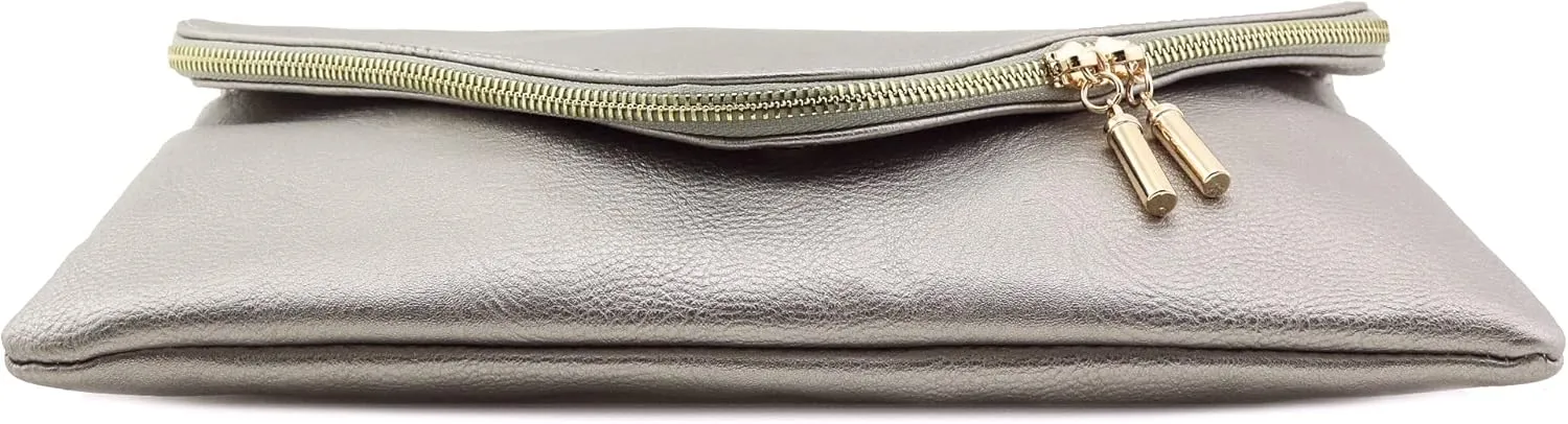 FashionPuzzle Oversized Envelope Clutch Evening Bag with Chain Strap