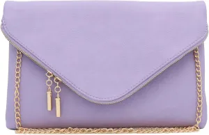 FashionPuzzle Oversized Envelope Clutch Evening Bag with Chain Strap