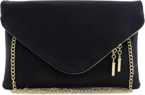FashionPuzzle Oversized Envelope Clutch Evening Bag with Chain Strap
