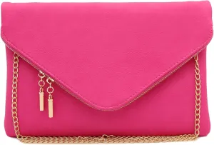 FashionPuzzle Oversized Envelope Clutch Evening Bag with Chain Strap