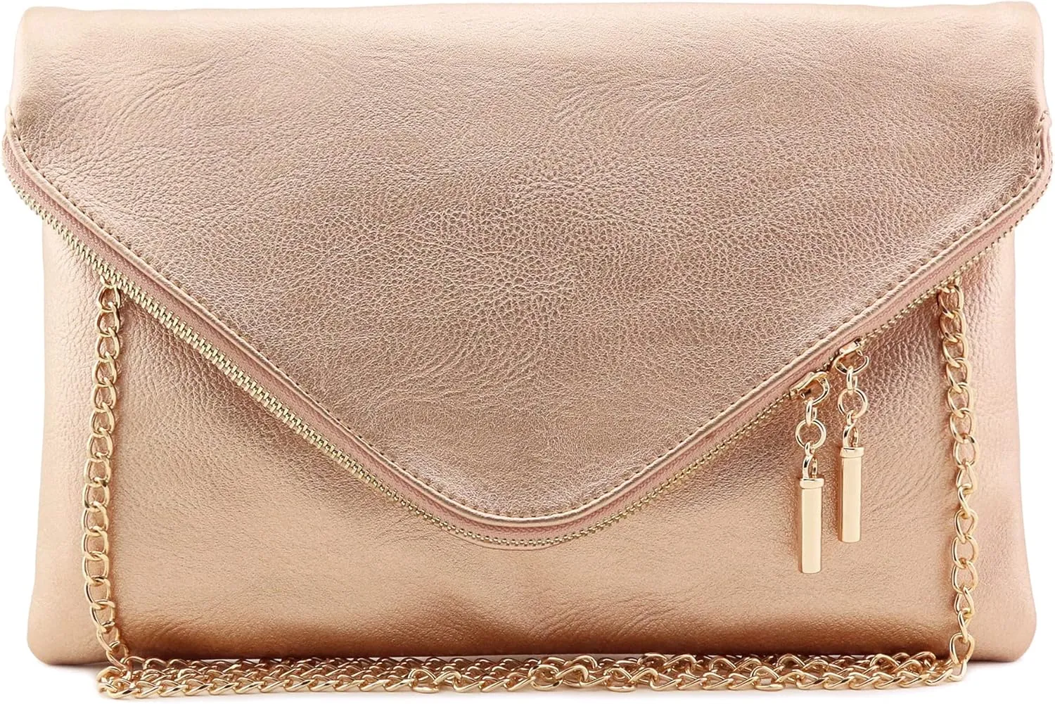 FashionPuzzle Oversized Envelope Clutch Evening Bag with Chain Strap