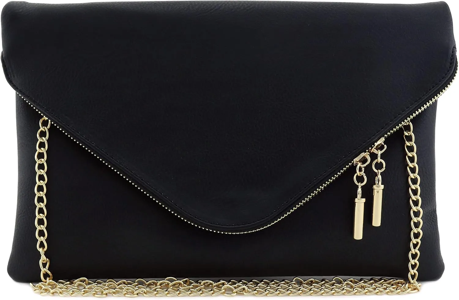 FashionPuzzle Oversized Envelope Clutch Evening Bag with Chain Strap