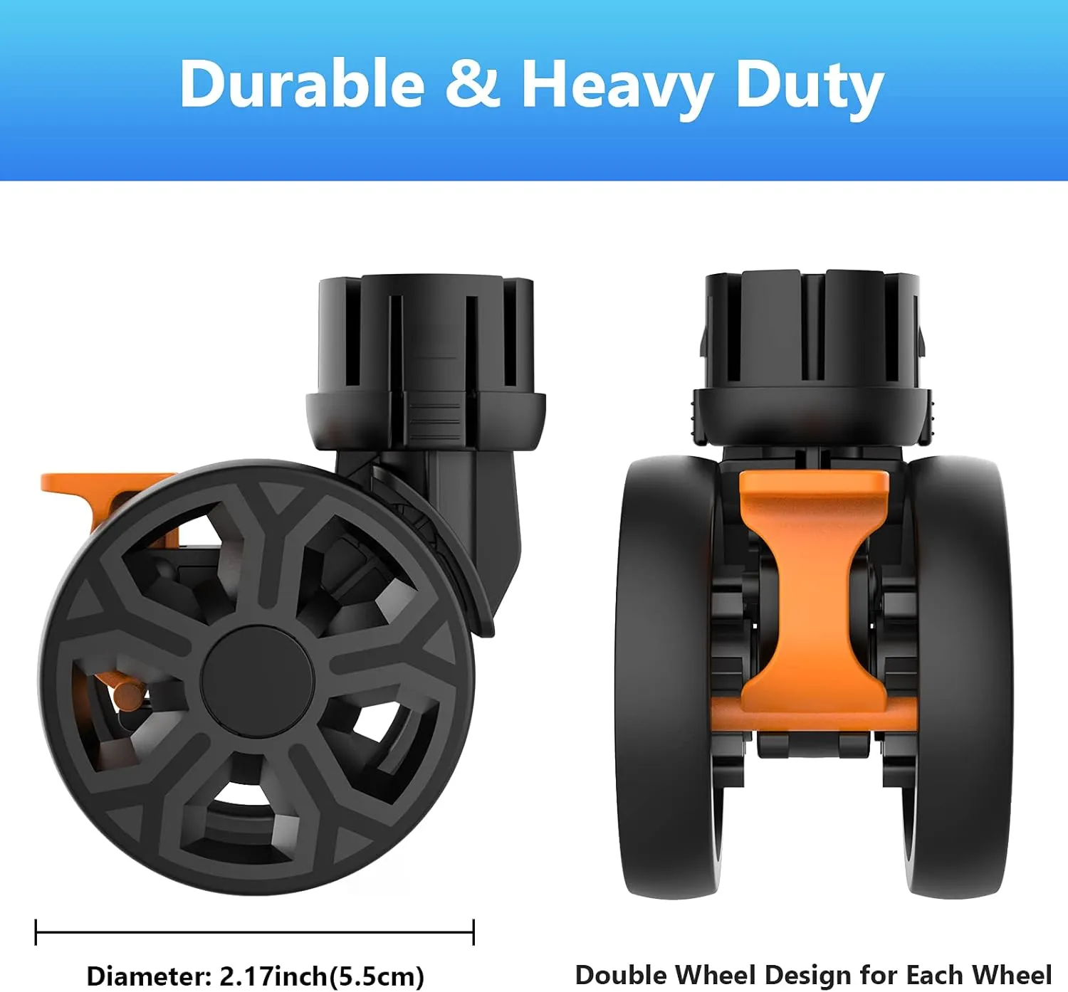 FELICON SELORSS Heavy Duty Rotation Swivel Wheels for BY06 BY06S BY06C BY10 BY10WX Folding Utility Cart Rolling Crate(Black-4PCS)