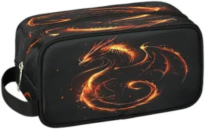 Fire Dragon Travel Toiletry Bag for Boys Girls, Waterproof Wash Bag Shower Bag Dopp Kit for Kids Makeup Bag for Toiletries Accessories