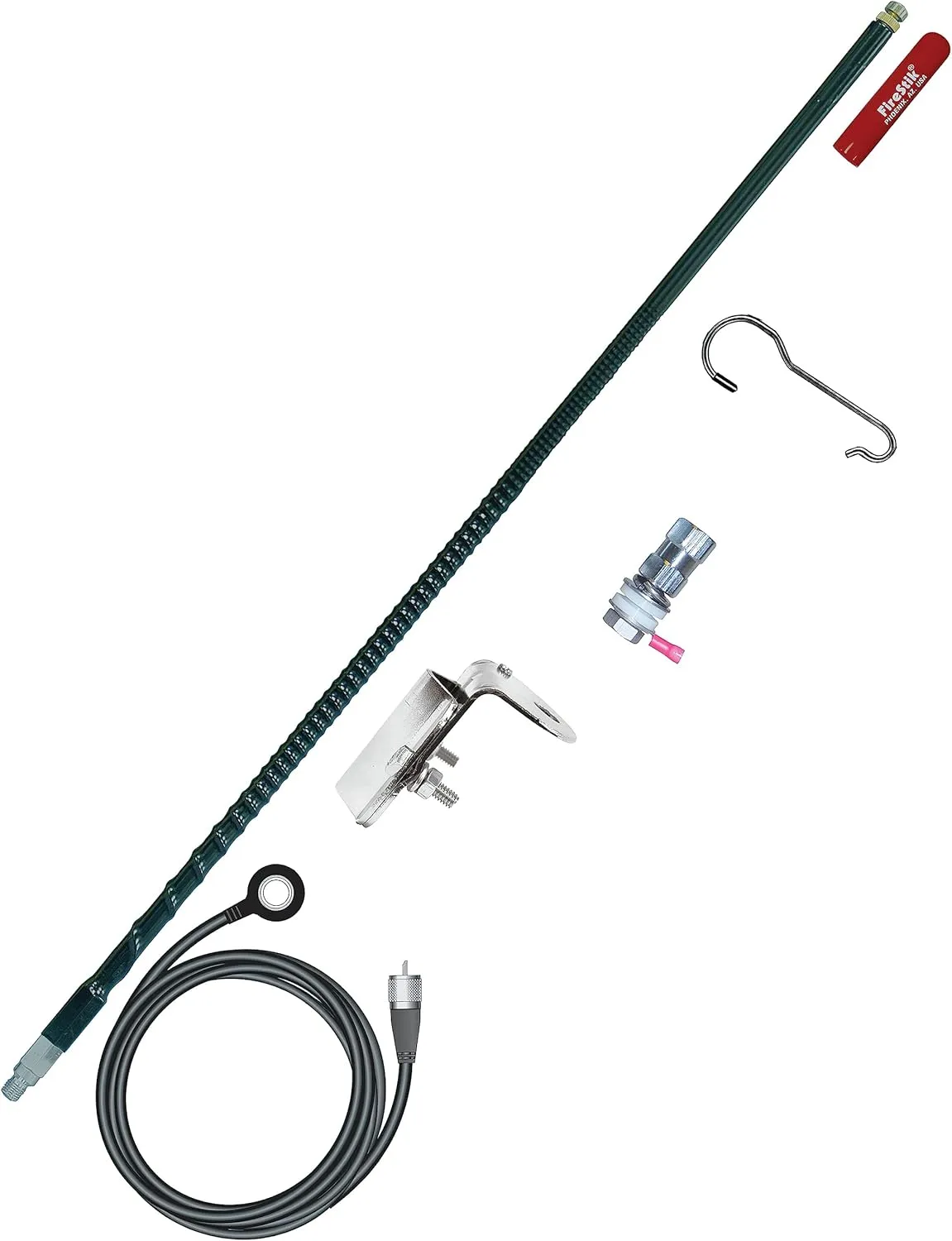 FireStik FG4648-B Four Foot No-Ground Plane CB Antenna Kit, Black, 3 Way Mount, 100 Watts Power Rating, 28 Inches Length, Frequency Range 26-30MHz, Top Load Position, Fiberglass Antenna