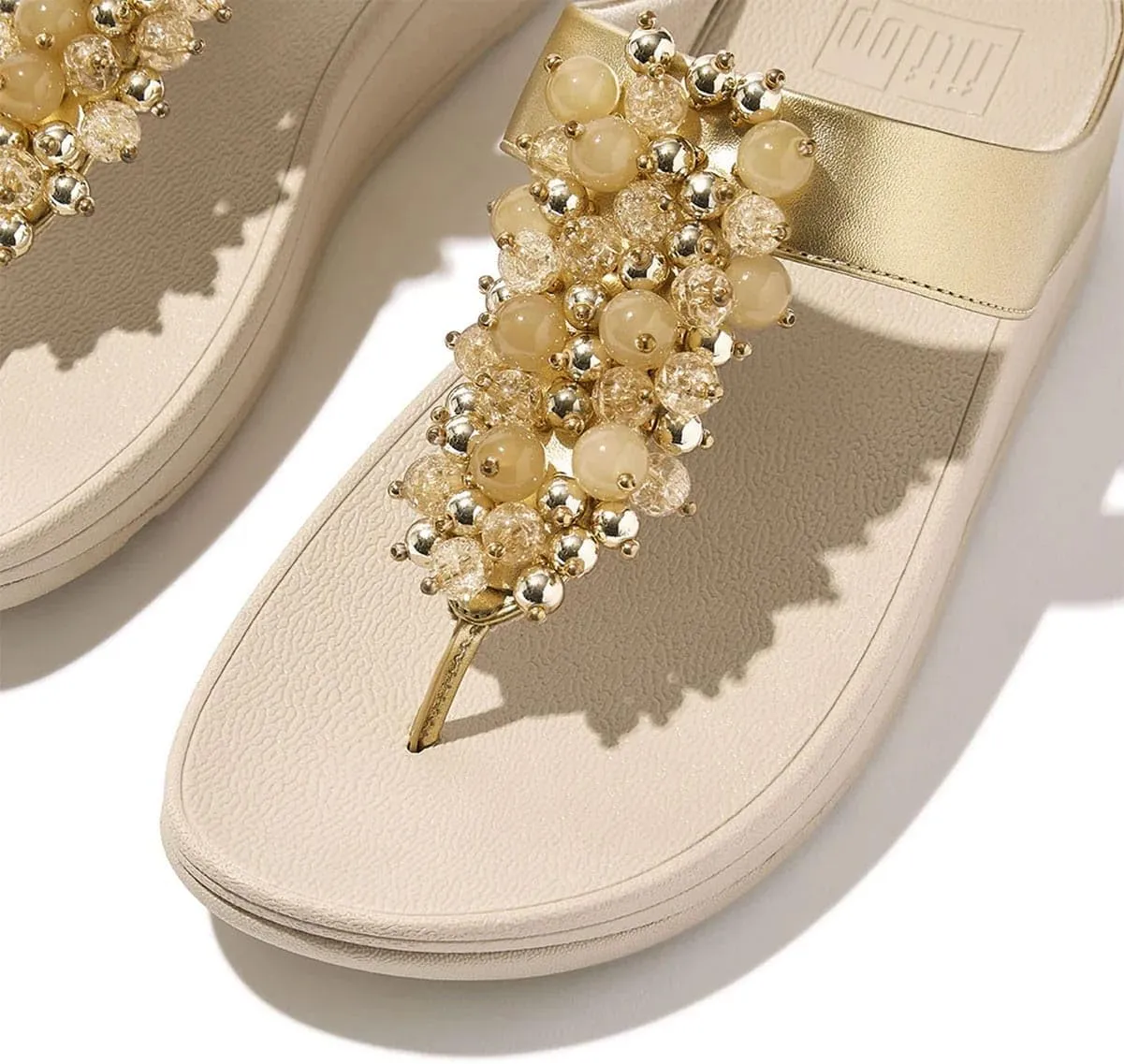 FitFlop Women's Fino Bauble-Bead Toe-Post Sandals Wedge