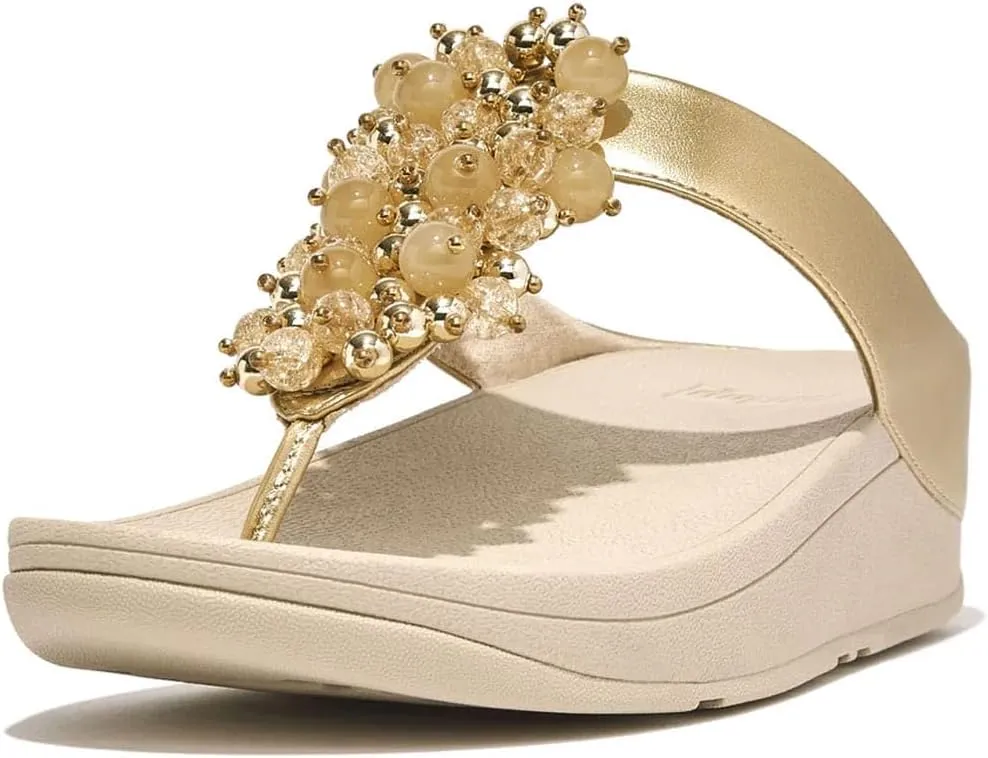 FitFlop Women's Fino Bauble-Bead Toe-Post Sandals Wedge