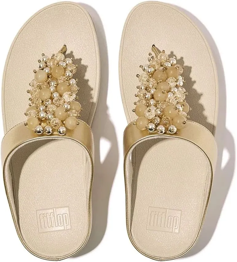 FitFlop Women's Fino Bauble-Bead Toe-Post Sandals Wedge