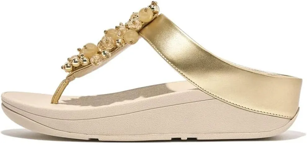 FitFlop Women's Fino Bauble-Bead Toe-Post Sandals Wedge