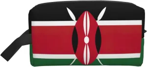 Flag Of Kenya Print Travel Toiletry Organizer Bag, Cosmetic & Storage Pouch For Travel And Daily Use
