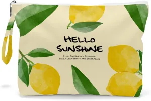 Fokongna Wet Bag Wet Dry Bag Beach Bag Wet Bag For Swimsuit, Travel Makeup Bag Toiletry Bag Waterproof Large Capacity for Women Girls Mom Sister Friends Diaper Bag Strawberry lemon
