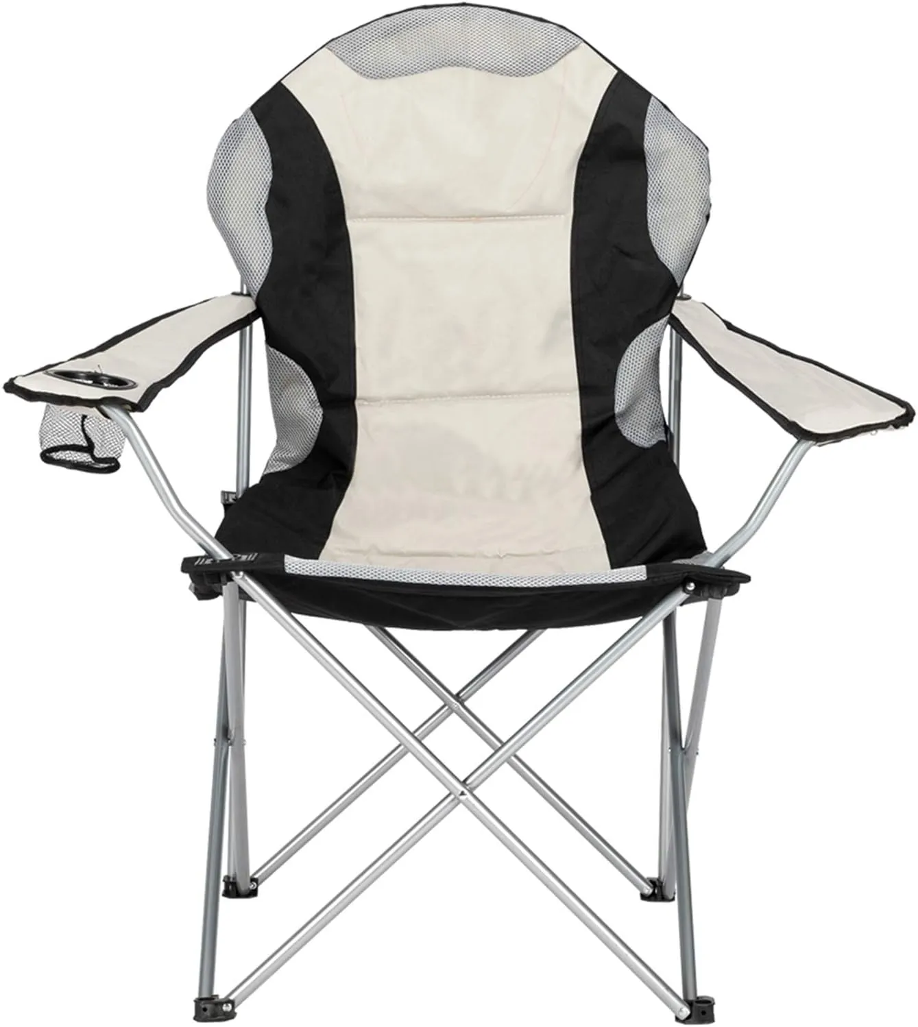 Folding Camping Chair with Carry Bag, Heavy Duty Outdoor Chair with Velvet-Padded Oxford Fabric, Lightweight Portable Fishing Chair for Camping, Hunting, Beach, Lawn – 330lbs Capacity