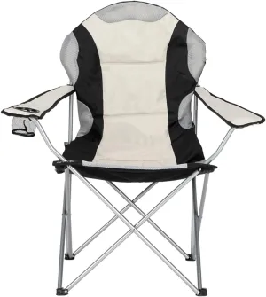 Folding Camping Chair with Carry Bag, Heavy Duty Outdoor Chair with Velvet-Padded Oxford Fabric, Lightweight Portable Fishing Chair for Camping, Hunting, Beach, Lawn – 330lbs Capacity