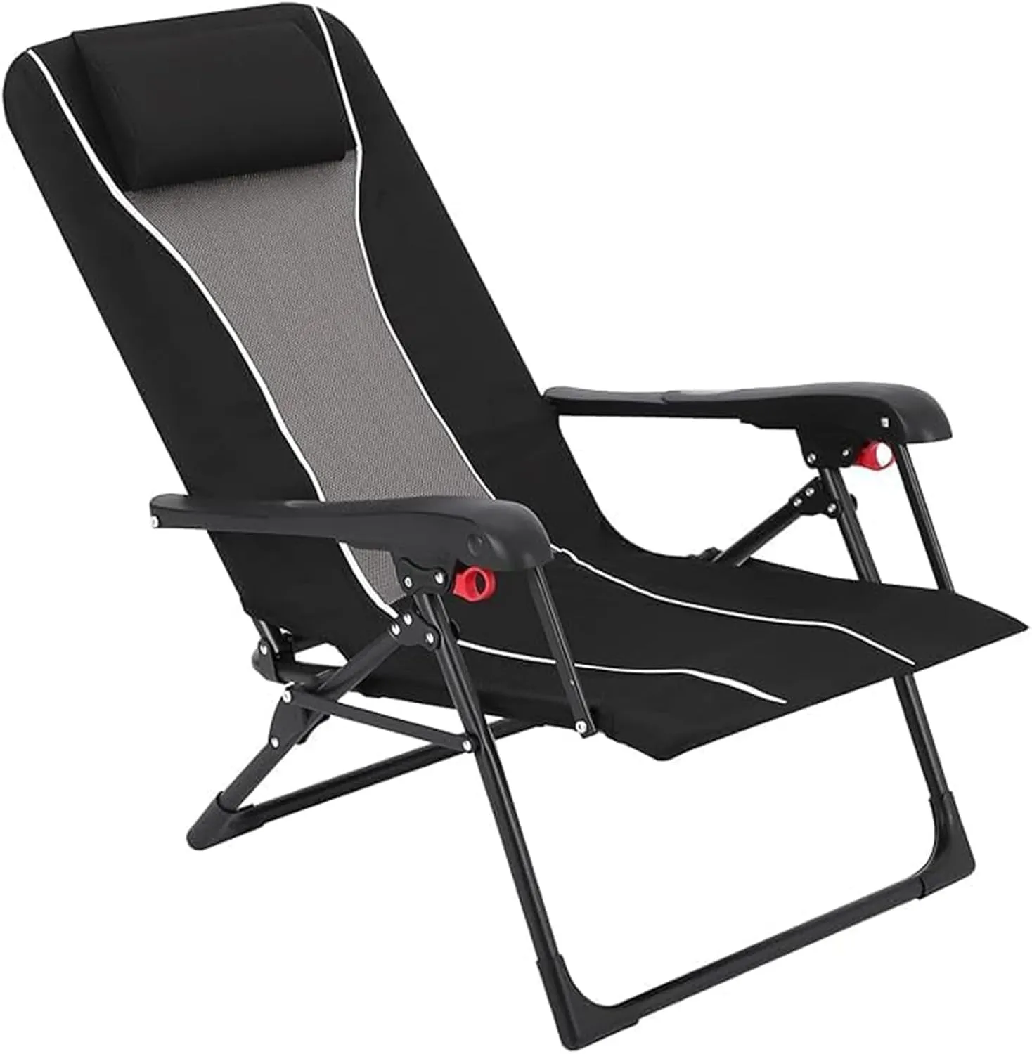 Folding Chaise Lounge Chair with Adjustable Backrest – Portable Reclining Beach Chair for Outdoor, Camping, Patio & Pool – Supports 330lbs