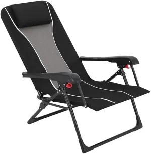 Folding Chaise Lounge Chair with Adjustable Backrest – Portable Reclining Beach Chair for Outdoor, Camping, Patio & Pool – Supports 330lbs