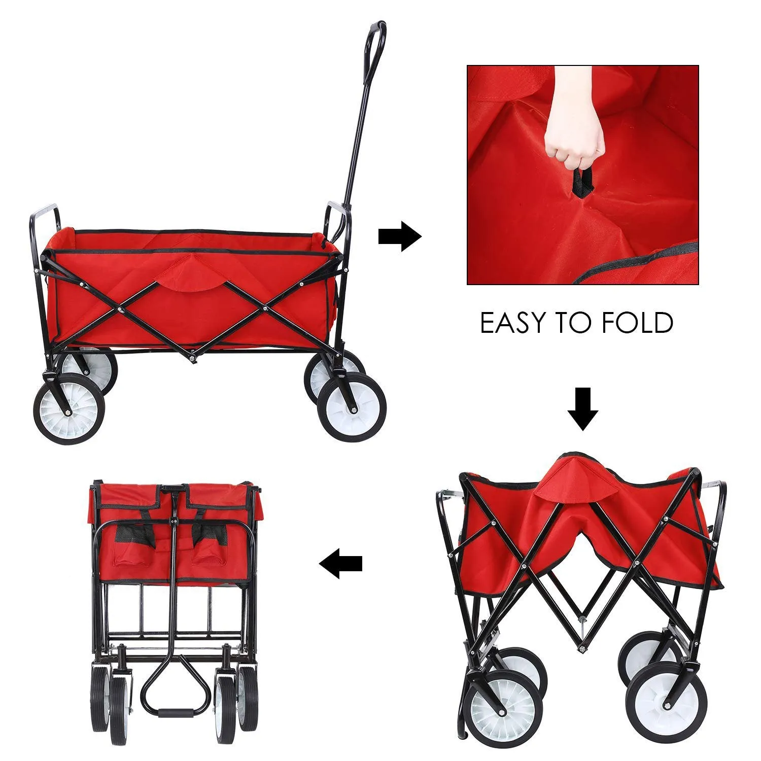 Folding Wagon Garden Shopping Beach Cart