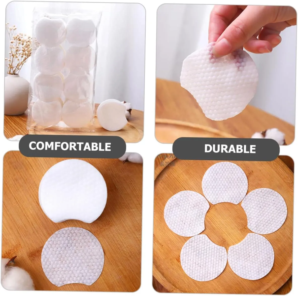FRCOLOR 600pcs Pearl Pattern Makeup Remover Cotton Face Makeup Remover Travel Make up Remover Wipes Travel Wipes for Women Cosmetic Pads for Face Cotton Pad Disposable Cotton Face Pads
