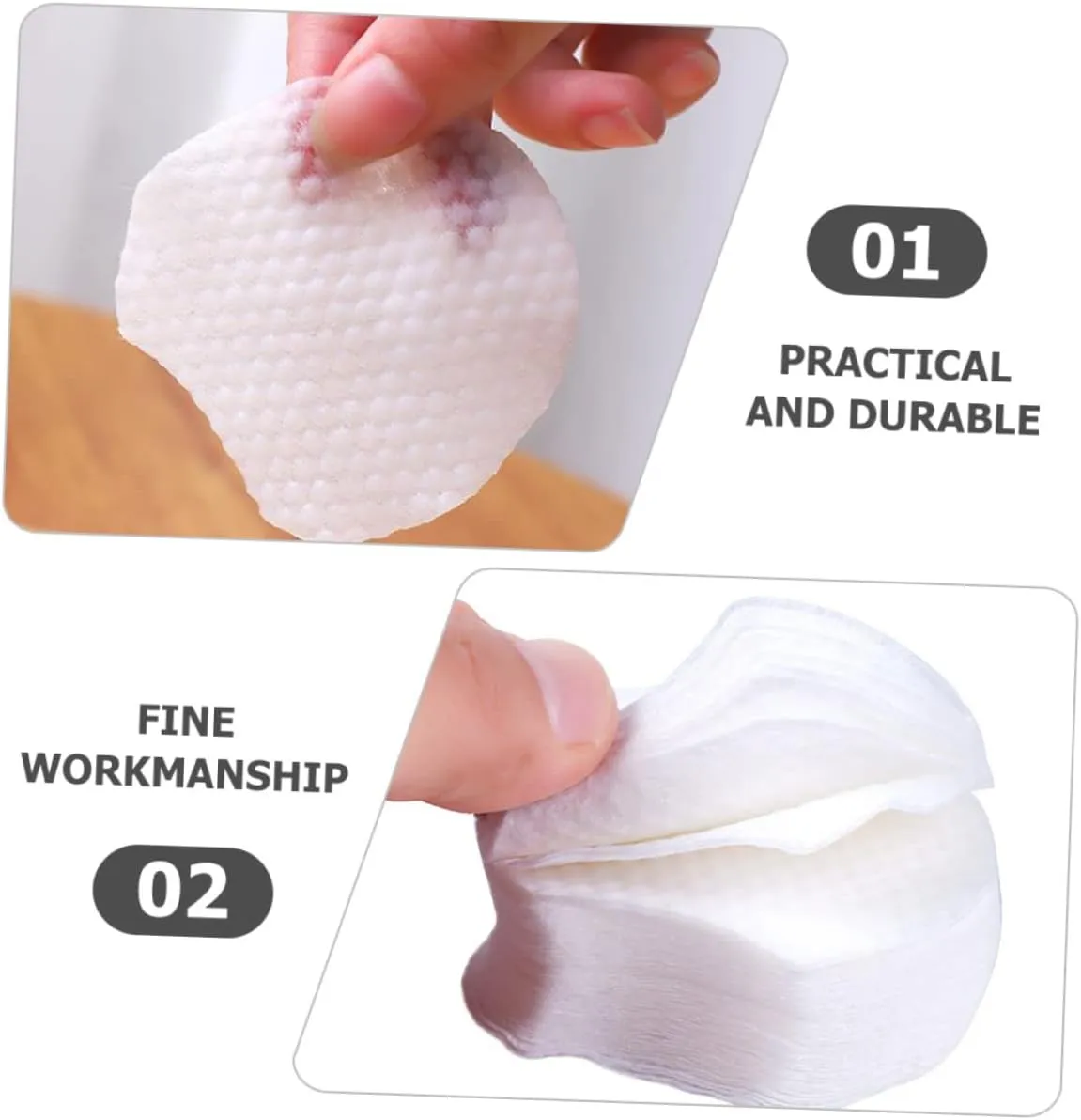 FRCOLOR 600pcs Pearl Pattern Makeup Remover Cotton Face Makeup Remover Travel Make up Remover Wipes Travel Wipes for Women Cosmetic Pads for Face Cotton Pad Disposable Cotton Face Pads