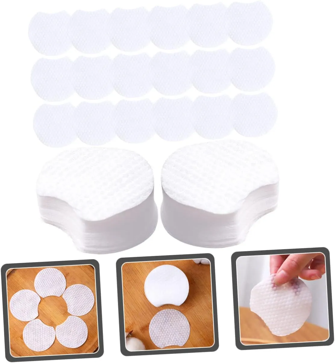 FRCOLOR 600pcs Pearl Pattern Makeup Remover Cotton Face Makeup Remover Travel Make up Remover Wipes Travel Wipes for Women Cosmetic Pads for Face Cotton Pad Disposable Cotton Face Pads