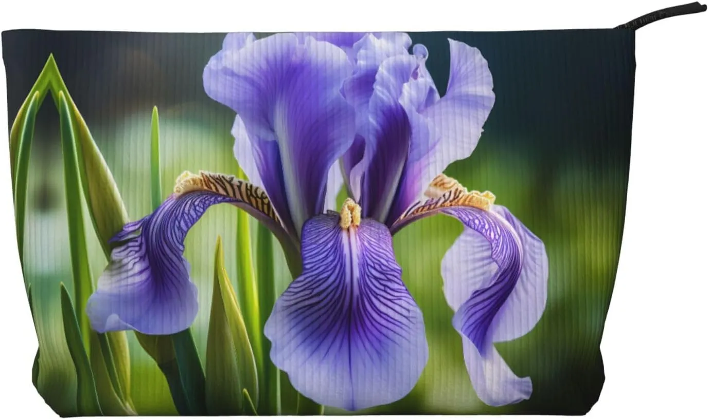 French national flower Printed corduroy cosmetic bag - travel essential cosmetic storage bag