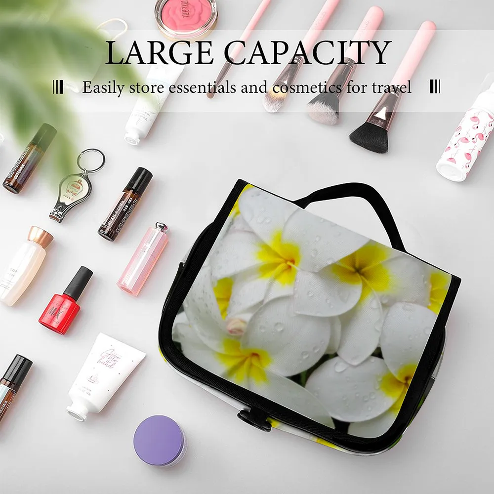Fresh White Frangipanis Waterproof Hanging Travel Toiletry Bag