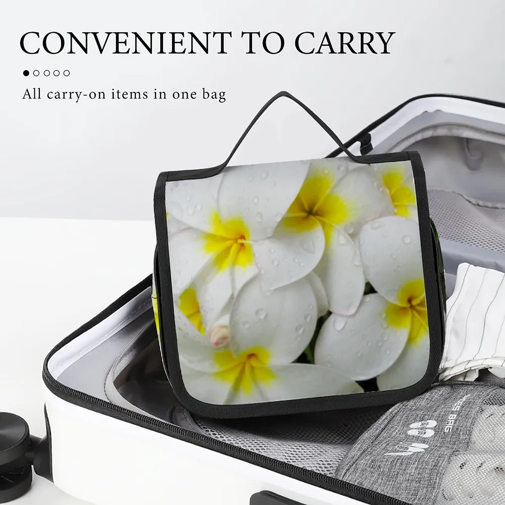 Fresh White Frangipanis Waterproof Hanging Travel Toiletry Bag