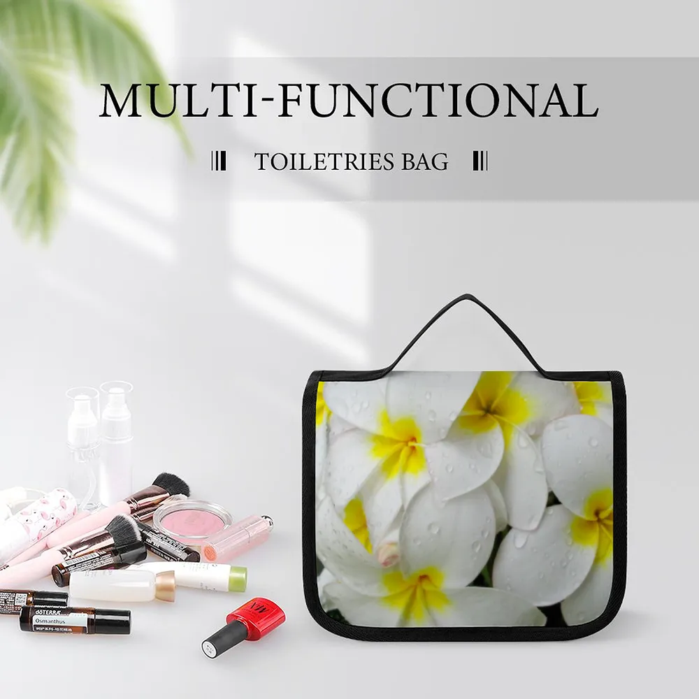 Fresh White Frangipanis Waterproof Hanging Travel Toiletry Bag