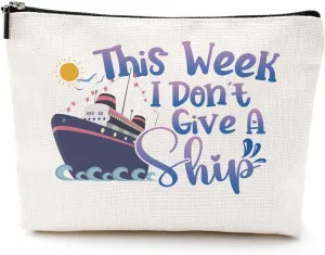 Funny Cruise Ship Cosmetic Bag Cruise Gifts Summer Vacation Cruise Trip Makeup Bag Gifts for Cruise Lovers Women Bestie Her Girls Trip Gifts Favors Makeup Pouch Bag Birthday Christmas Graduation