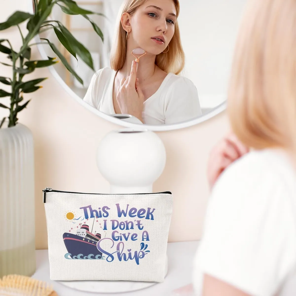 Funny Cruise Ship Cosmetic Bag Cruise Gifts Summer Vacation Cruise Trip Makeup Bag Gifts for Cruise Lovers Women Bestie Her Girls Trip Gifts Favors Makeup Pouch Bag Birthday Christmas Graduation