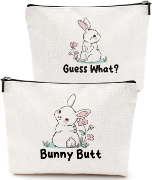 Funny Cute Rabbit Makeup Bag Bunny Gifts Bunny Supplies Accessories Cosmetic Bag for Women Girls Daughter Pet Owner Bunnies Lovers Sister Best Friends Bestie Nurse Graduation Mothers Day Birthday