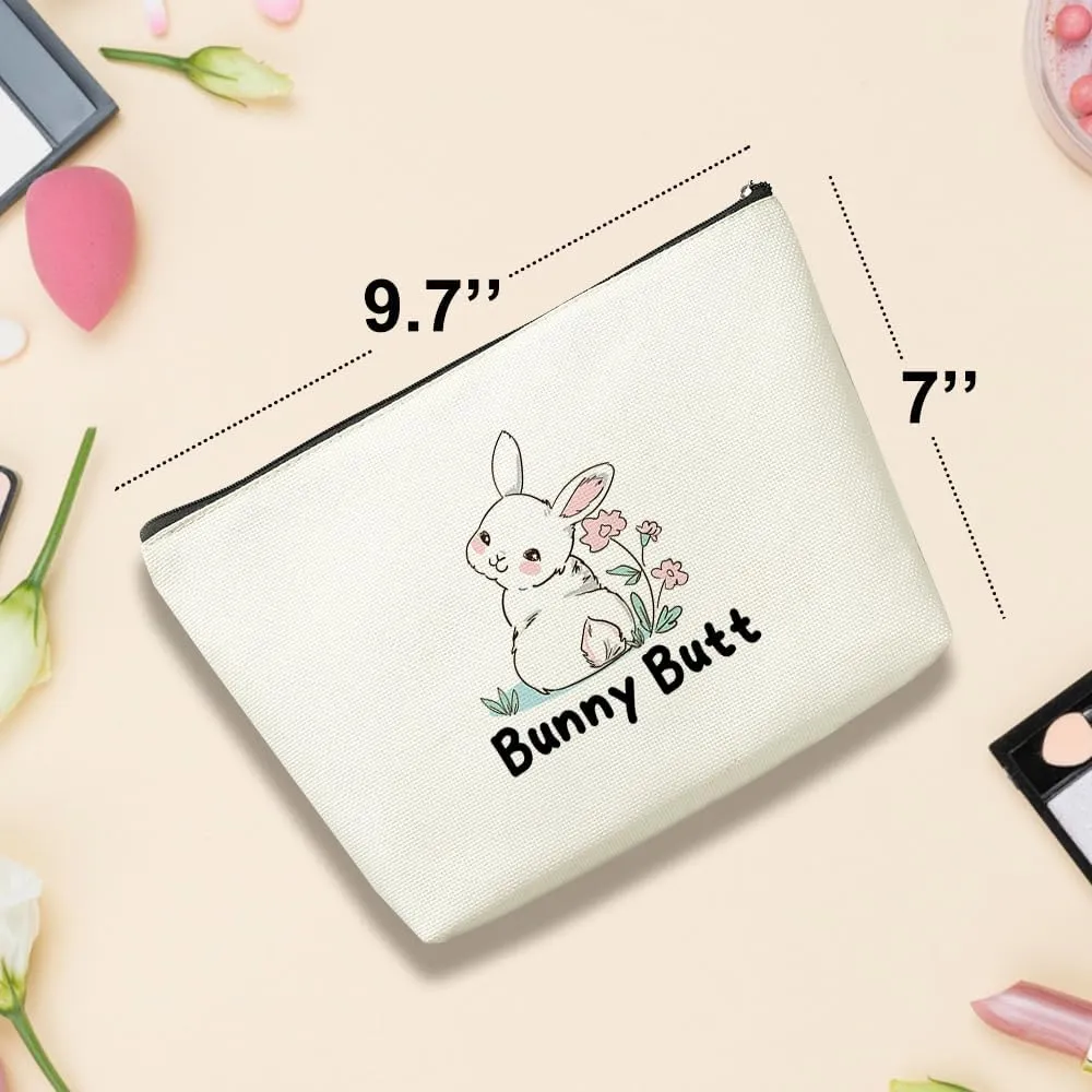 Funny Cute Rabbit Makeup Bag Bunny Gifts Bunny Supplies Accessories Cosmetic Bag for Women Girls Daughter Pet Owner Bunnies Lovers Sister Best Friends Bestie Nurse Graduation Mothers Day Birthday