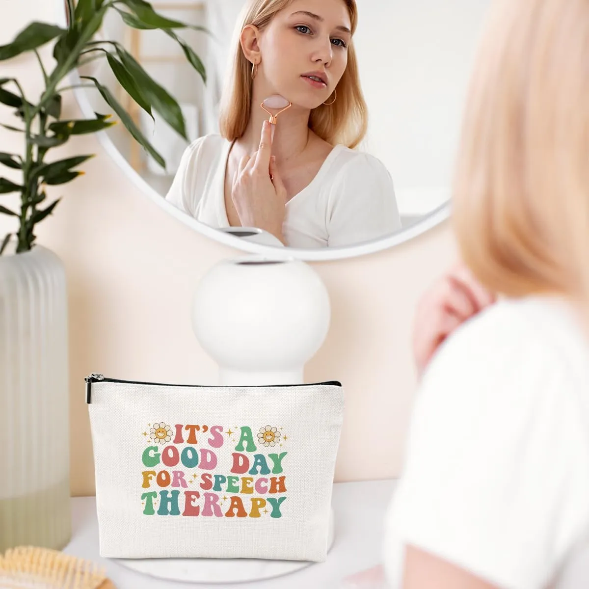Funny Speech Therapy Gifts Inspirational Makeup Bag Speech Pathologist Gifts Cosmetic Bag for Women Girl Speech Language Therapist Medical Assistant Occupational Respiratory Therapy Christmas Birthday