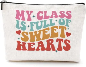 Funny Teacher Gifts Cosmetic Bag Teacher Appreciation Gifts Makeup Bag Best New Teacher Gifts Teacher Stuff Retirement Gifts for Women Coworkers Counselor Teacher of The Year Christmas Birthday