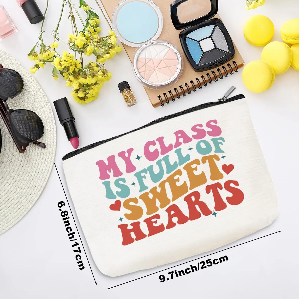 Funny Teacher Gifts Cosmetic Bag Teacher Appreciation Gifts Makeup Bag Best New Teacher Gifts Teacher Stuff Retirement Gifts for Women Coworkers Counselor Teacher of The Year Christmas Birthday