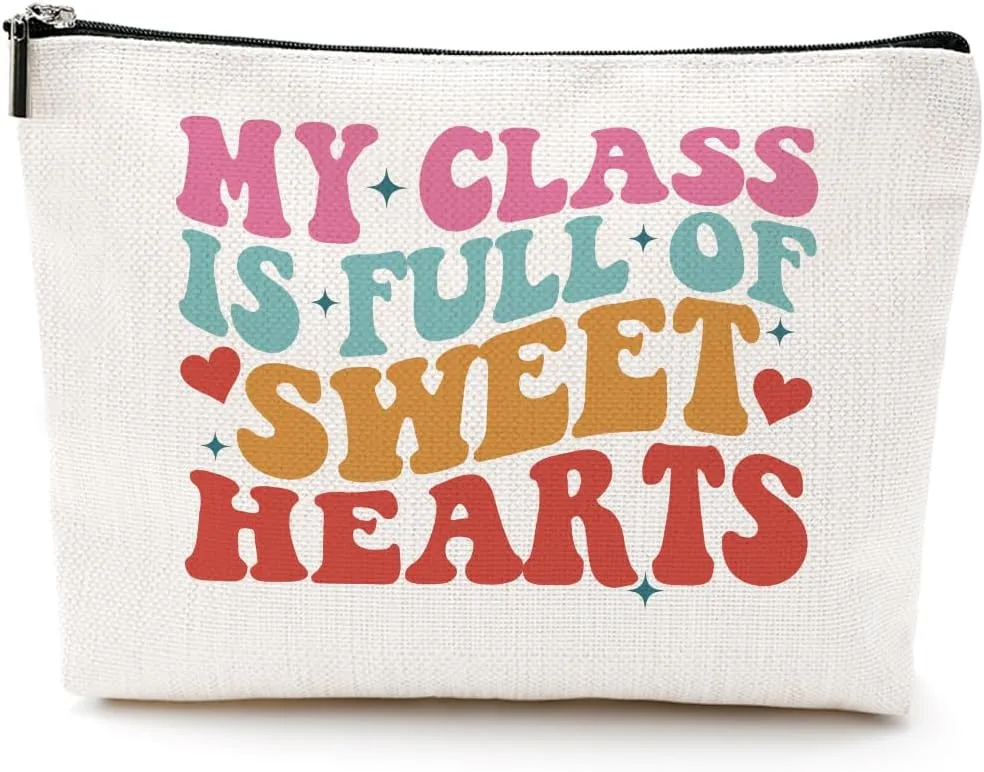 Funny Teacher Gifts Cosmetic Bag Teacher Appreciation Gifts Makeup Bag Best New Teacher Gifts Teacher Stuff Retirement Gifts for Women Coworkers Counselor Teacher of The Year Christmas Birthday