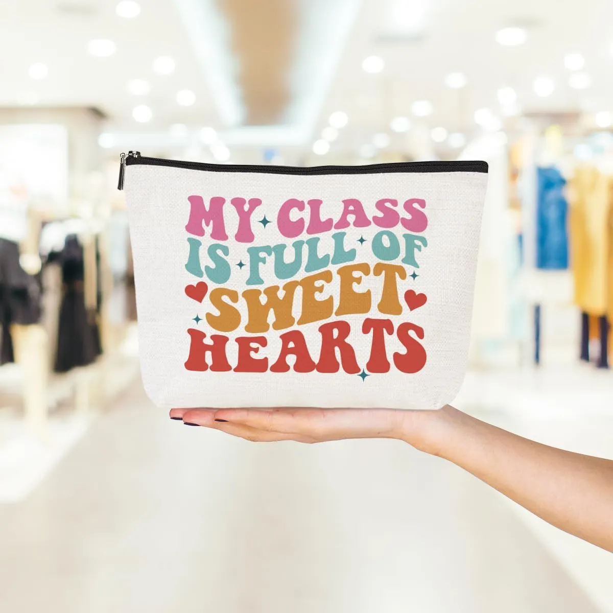 Funny Teacher Gifts Cosmetic Bag Teacher Appreciation Gifts Makeup Bag Best New Teacher Gifts Teacher Stuff Retirement Gifts for Women Coworkers Counselor Teacher of The Year Christmas Birthday