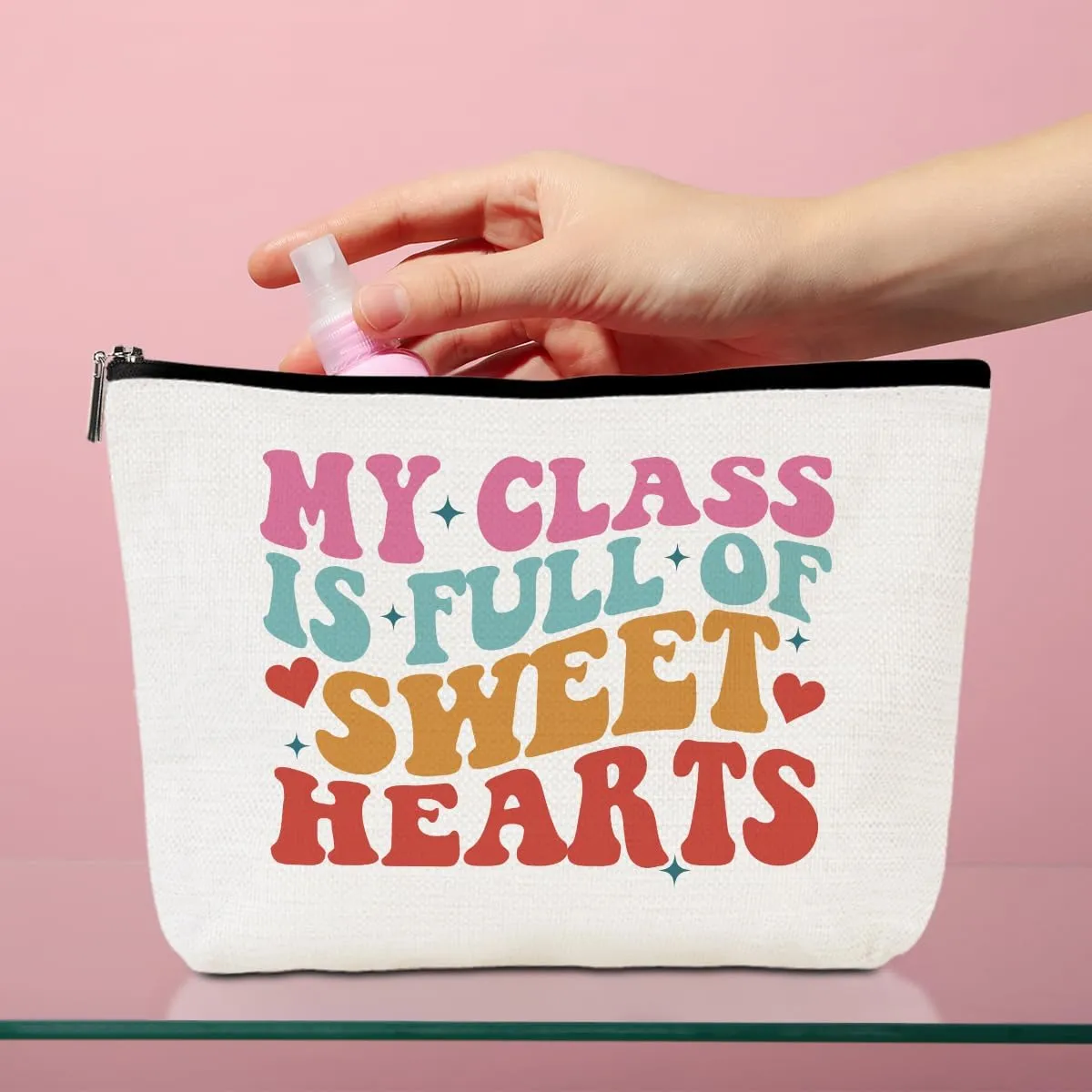 Funny Teacher Gifts Cosmetic Bag Teacher Appreciation Gifts Makeup Bag Best New Teacher Gifts Teacher Stuff Retirement Gifts for Women Coworkers Counselor Teacher of The Year Christmas Birthday