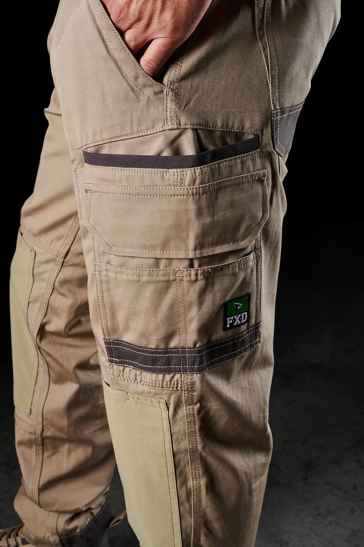 FXD Men's WP-1 Original Cargo Work Pants - Khaki